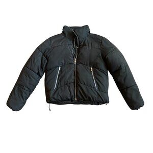 Deluc 5315D Black Puffer Coat Zip-Down Pockets Jacket Cozy Size XS Women's